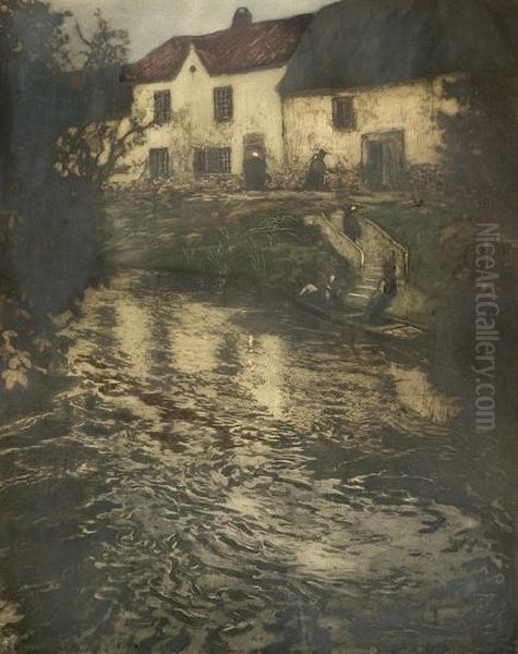 Aften Iaudenarde Oil Painting by Fritz Thaulow