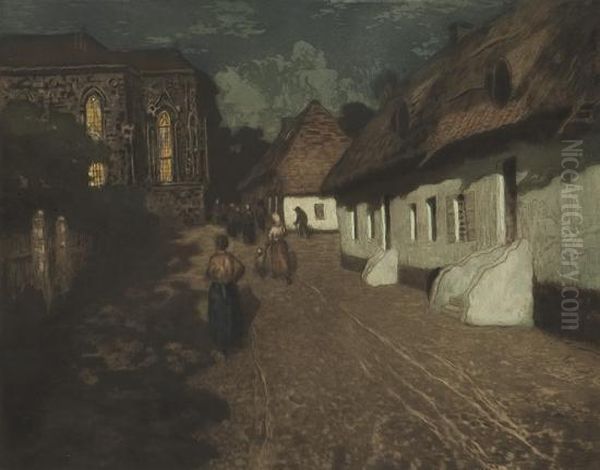 Mariasmaned Oil Painting by Fritz Thaulow