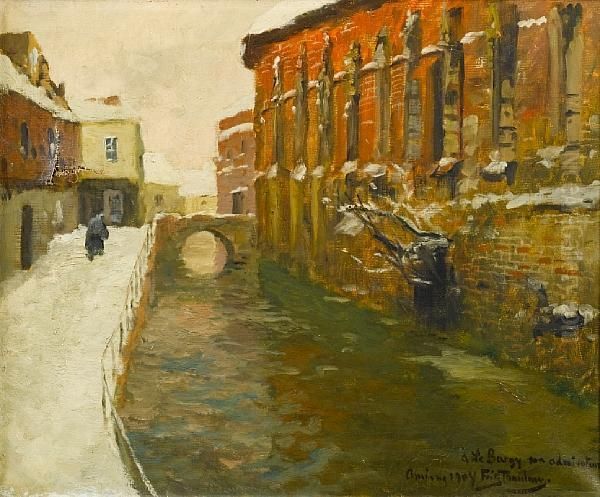 Winter In Amiens Oil Painting by Fritz Thaulow