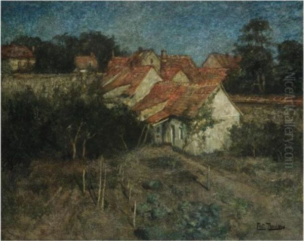 Fransk Landsby (french Village) Oil Painting by Fritz Thaulow