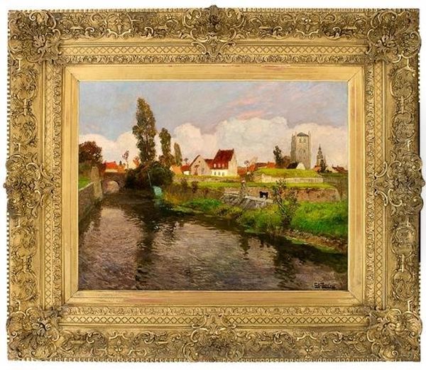 By The Outskirts Ofbergues Oil Painting by Fritz Thaulow