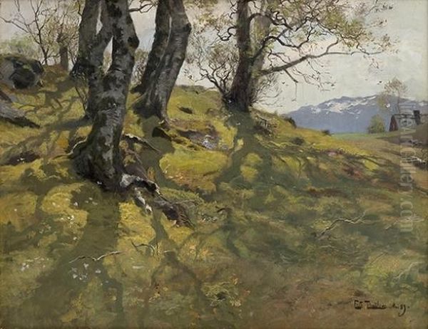 Spring At Stord, May1889 Oil Painting by Fritz Thaulow