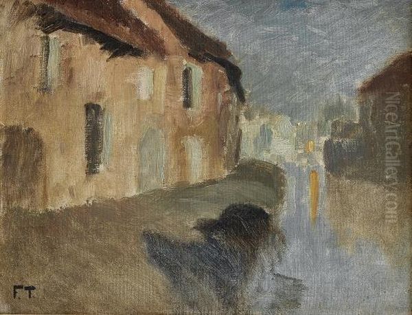 Kanal, Maneskinn Oil Painting by Fritz Thaulow