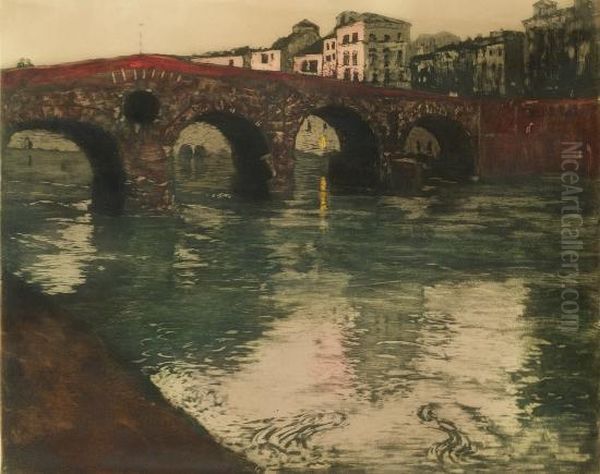 Veronabroen Oil Painting by Fritz Thaulow