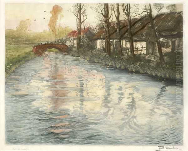 Elv (riviere) Oil Painting by Fritz Thaulow