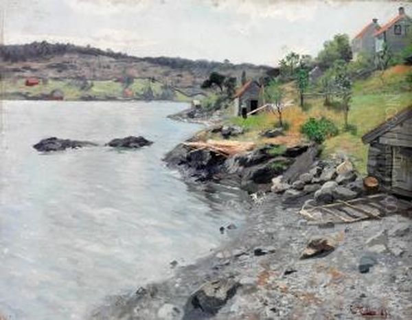 Norsk Kystlandskap 1889 Oil Painting by Fritz Thaulow