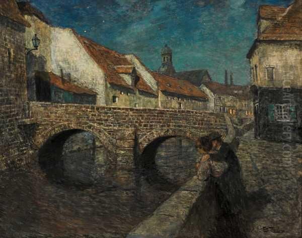 Midnatt I Amiens Oil Painting by Fritz Thaulow