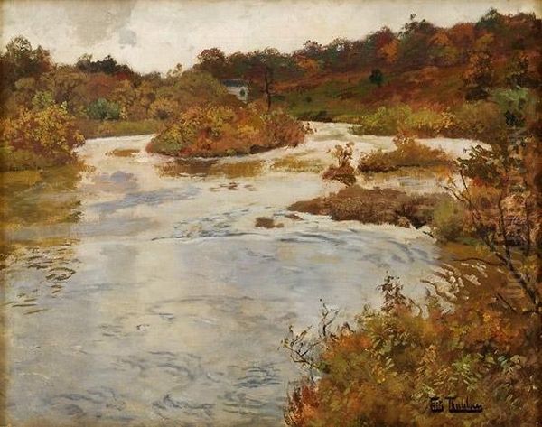 Elvelandskap Fra Quimperle Oil Painting by Fritz Thaulow