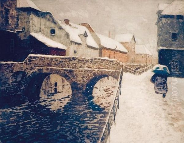 Broen I Amiens Oil Painting by Fritz Thaulow