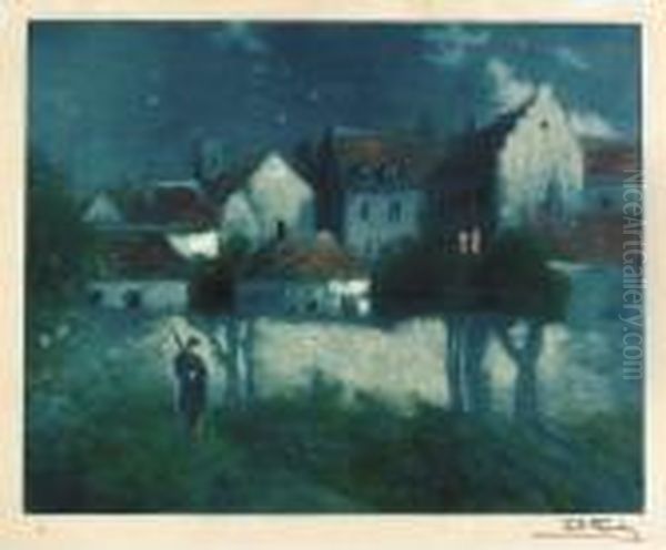 La Sentinelle. Oil Painting by Fritz Thaulow