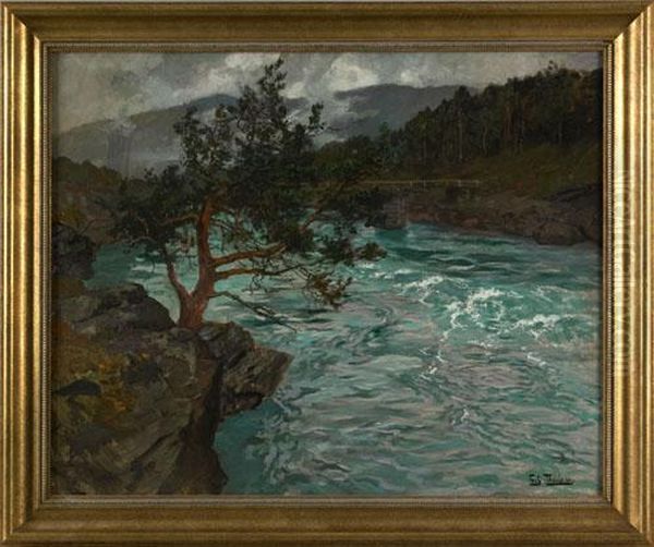 River Otta Norway Oil Painting by Fritz Thaulow