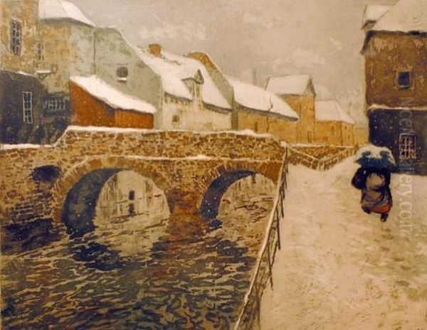 Broen I Amiens Oil Painting by Fritz Thaulow