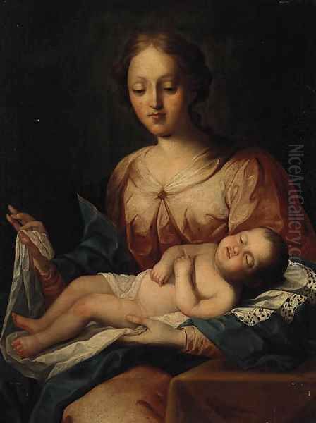 The Virgin and Child Oil Painting by Roman School