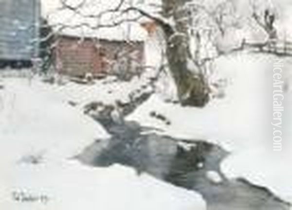 Winter On The Isle Of Stord Oil Painting by Fritz Thaulow