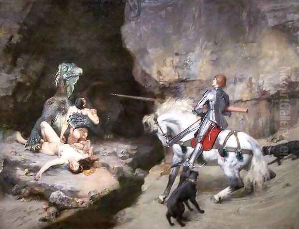 St George and the Monster Oil Painting by Gustave Surand