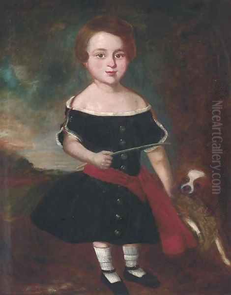 Portrait of a girl Oil Painting by English Provincial School