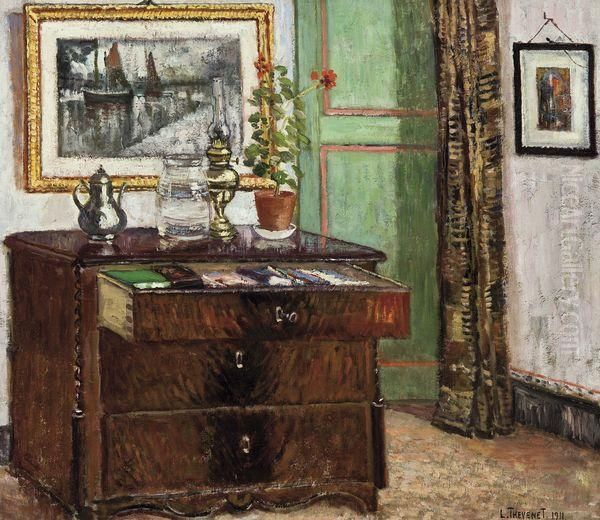 Interieur Avec Commode Oil Painting by Louis Thevenet