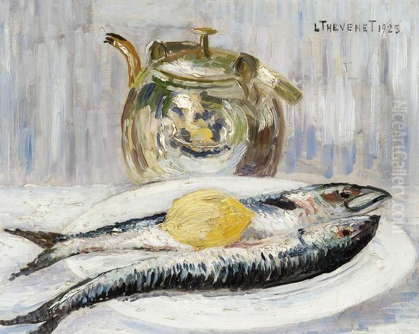 Nature Morte Aux Poissons Oil Painting by Louis Thevenet