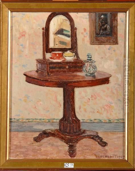 Coin De Salon Au Gueridon Oil Painting by Louis Thevenet