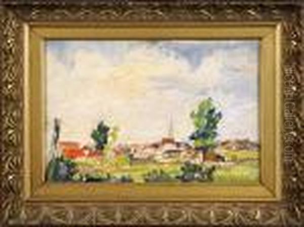 Village De Campagne Oil Painting by Louis Thevenet