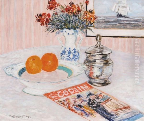 Still Life Withoranges (1930) Oil Painting by Louis Thevenet