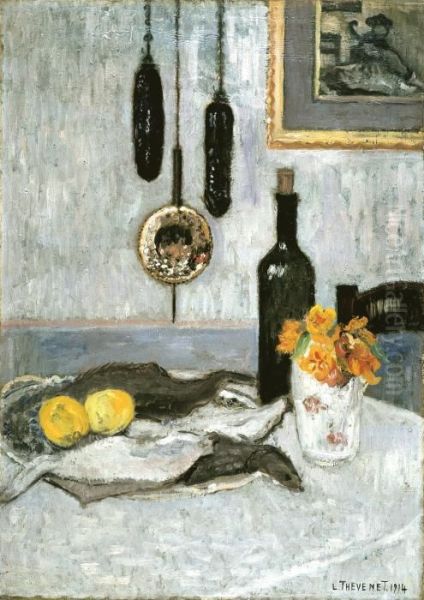 Still Life With Fish (1914) Oil Painting by Louis Thevenet