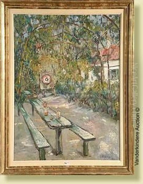 La Terrasse De L'estaminet Au Vogelpik Oil Painting by Louis Thevenet