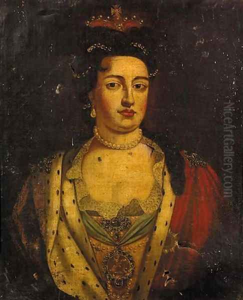 Portrait of Queen Anne Oil Painting by English Provincial School