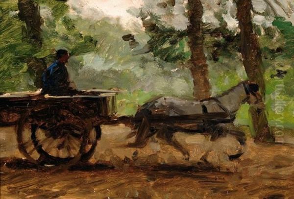 Horse And Cart Oil Painting by Willem Bastiaan Tholen