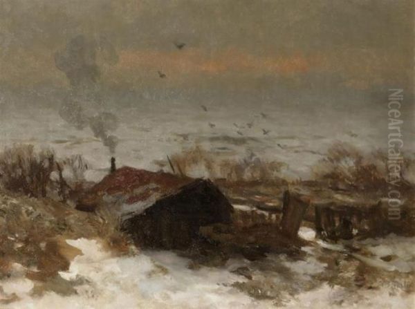 Dusk On The Heath Oil Painting by Willem Bastiaan Tholen