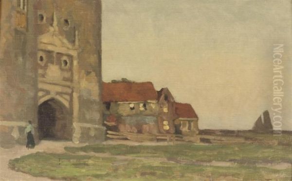 A Village Near The Zuiderzee Oil Painting by Willem Bastiaan Tholen