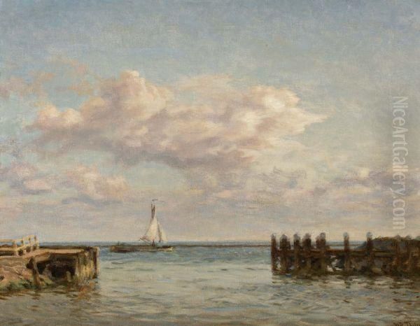 Havenhoofd Te Enkhuizen Oil Painting by Willem Bastiaan Tholen