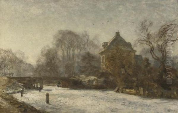 A Sunny Day In Winter Oil Painting by Willem Bastiaan Tholen