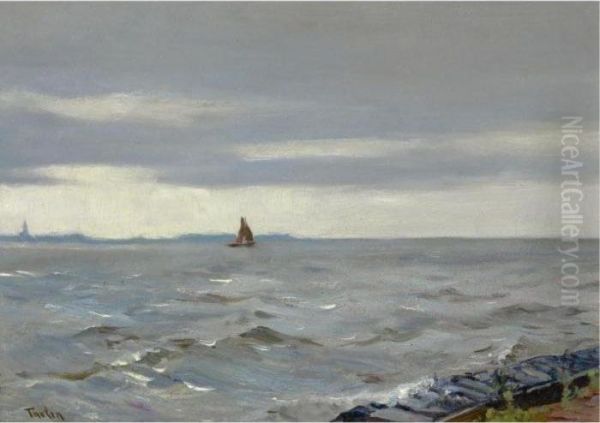 A View Of The Ijsselmeer Oil Painting by Willem Bastiaan Tholen