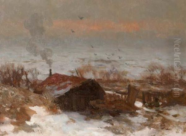 Dusk On The Heath Oil Painting by Willem Bastiaan Tholen