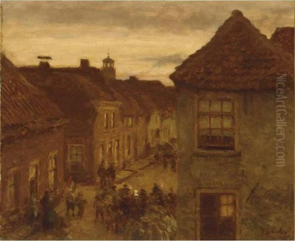 'avondfeest Te Vollenhove' Oil Painting by Willem Bastiaan Tholen