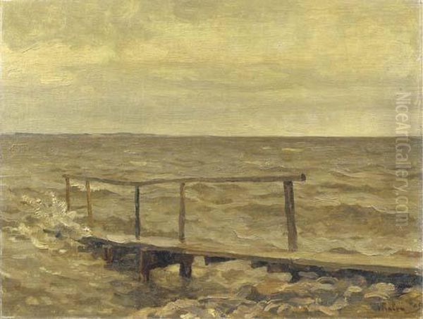 Het Plankiertje: The Little Jetty Oil Painting by Willem Bastiaan Tholen