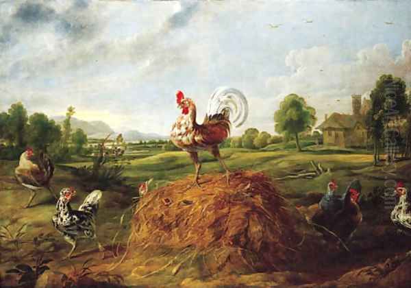 The Cock and the Pearl Oil Painting by Frans Snyders