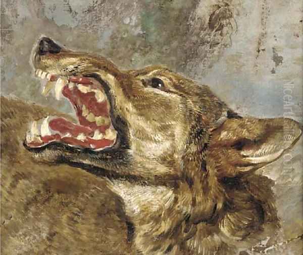 The head of a wolf a study Oil Painting by Frans Snyders