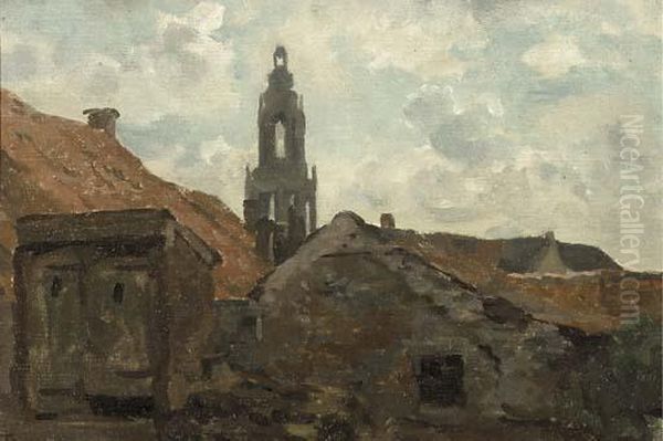 A View Of The Cuneratoren, Rhenen Oil Painting by Willem Bastiaan Tholen