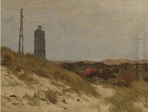 De Brandaris, Terschelling - A Study Oil Painting by Willem Bastiaan Tholen