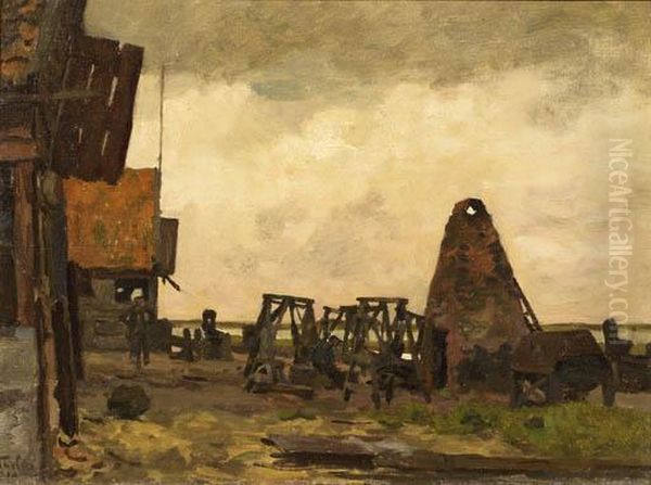 Werf Te Monnikendam Oil Painting by Willem Bastiaan Tholen