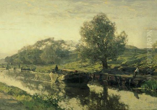 Het Kanaal Bij De Witte Brug Oil Painting by Willem Bastiaan Tholen