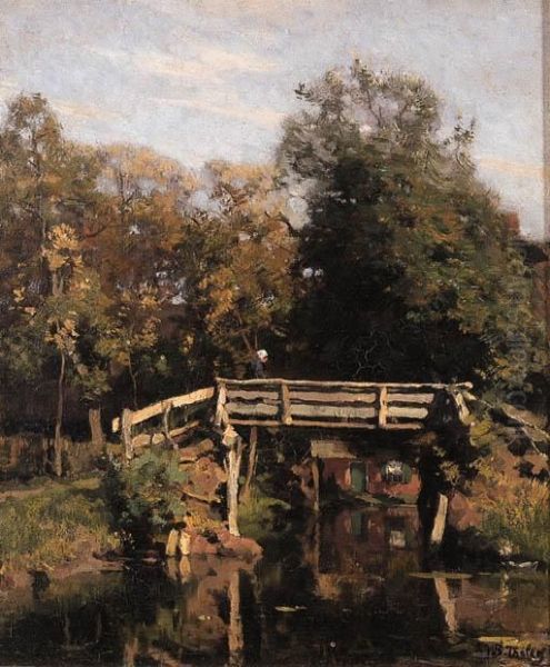 Bruggetje Te Giethoorn Oil Painting by Willem Bastiaan Tholen