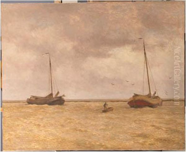 Achter De Dam (enkhuizen) Oil Painting by Willem Bastiaan Tholen