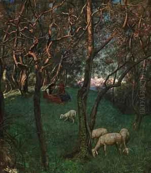 Olivengarten Am Gardesee Oil Painting by Hans Thoma