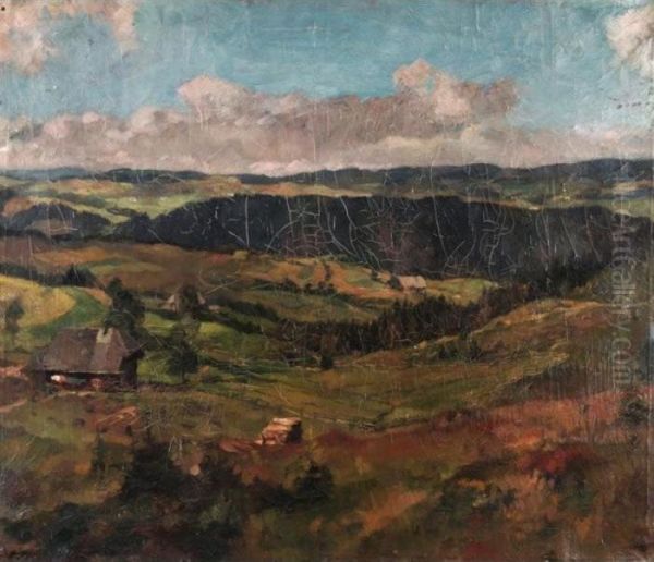 Landscape In Sunshine Oil Painting by Hans Thoma