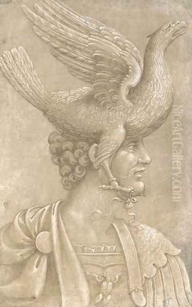 A classical warrior crowned with an eagle Oil Painting by North-Italian School