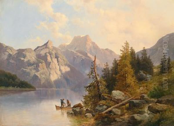 Motiv Vom Vierwaldstattersee Oil Painting by Josef Thoma