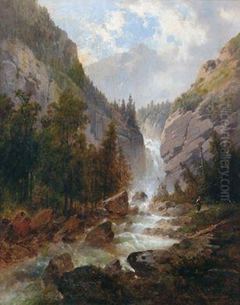 Motiv Aus Dem Gosau Oil Painting by Josef Thoma